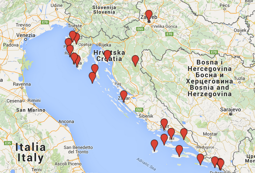 Kroatian kartta – Kerran elämässä