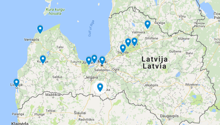 Latvian kartta - Kerran elämässä
