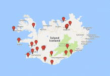 Islannin nähtävyydet kartalla