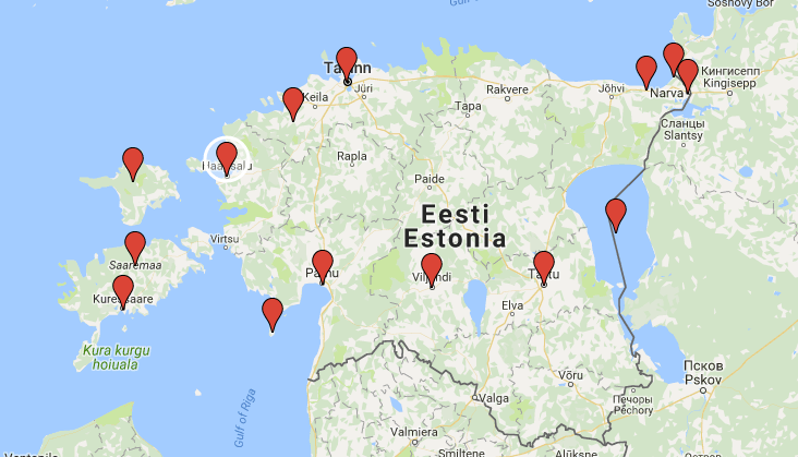 kartta viro Viron kartta   Viron matkailu – Kerran elämässä