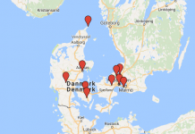 Tanskan nähtävyydet kartalla