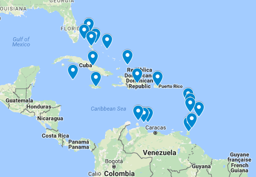 Top 42+ imagen karibian saaret kartta