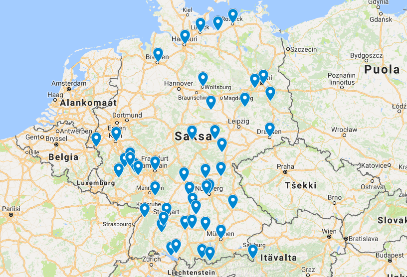 saksan kartta kaupungit Saksan Kartta Taalta Loydat Saksan Parhaat Kohteet Kerran Elamassa saksan kartta kaupungit