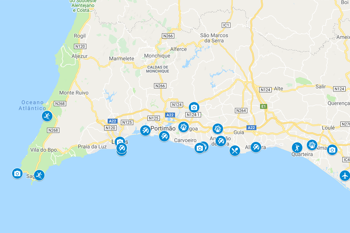 portugali kartta albufeira Algarven kartta   Kerran elämässä