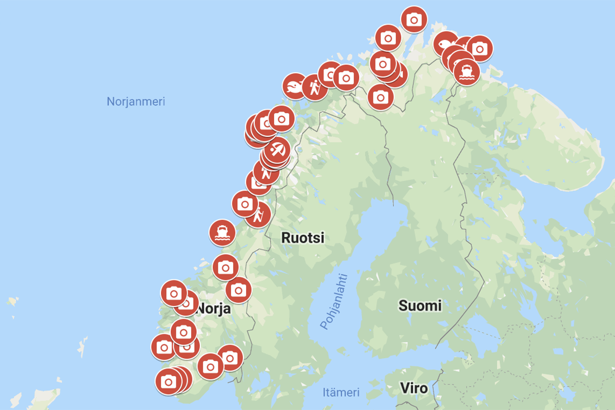 pohjois norjan kartta Norjan kartta – Norjan matkaopas – Kerran elämässä