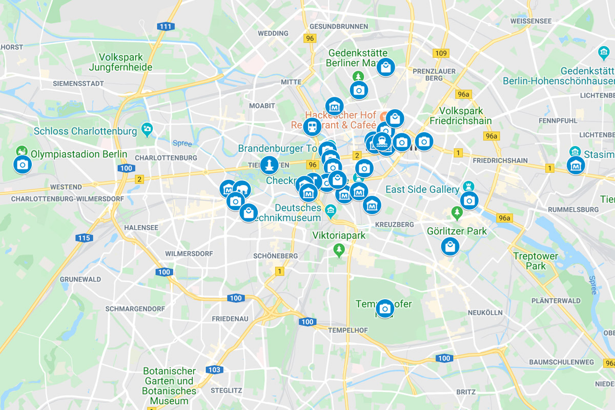 Berliinin kartta – katso kartalta Berliinin parhaat kohteet - Kerran  elämässä
