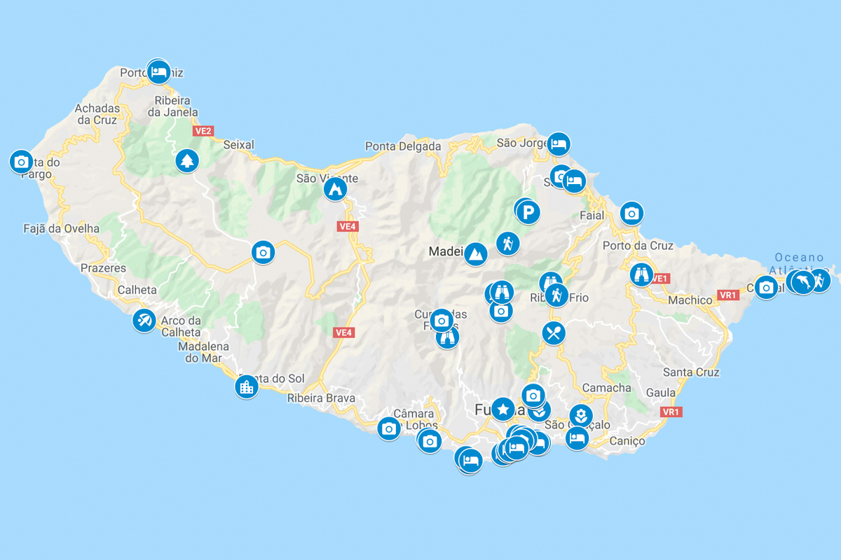 Madeira-kartta – katso Madeiran parhaat kohteet ja nähtävyydet kartalla -  Kerran elämässä