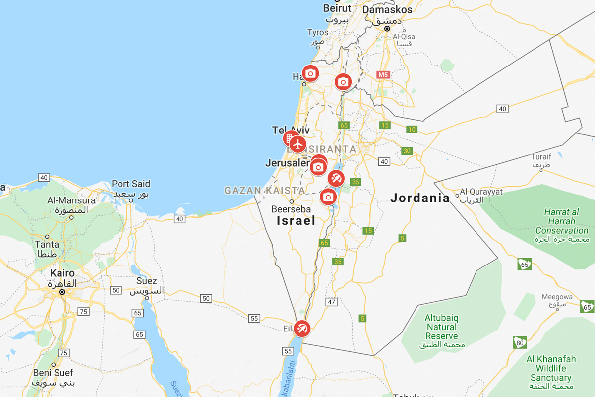 Israel Kartta Israelin Parhaat Kohteet Ja N ht vyydet Kartalla Israel Kartta Israelin Parhaat Kohteet Ja N ht vyydet Kartalla