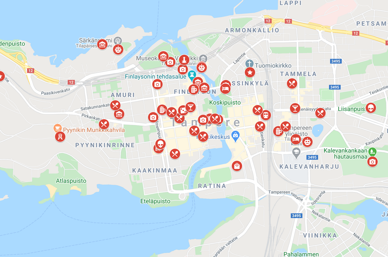 kartta tampere Tampereen kartta – täältä löydät Tampereen parhaat paikat   Kerran 